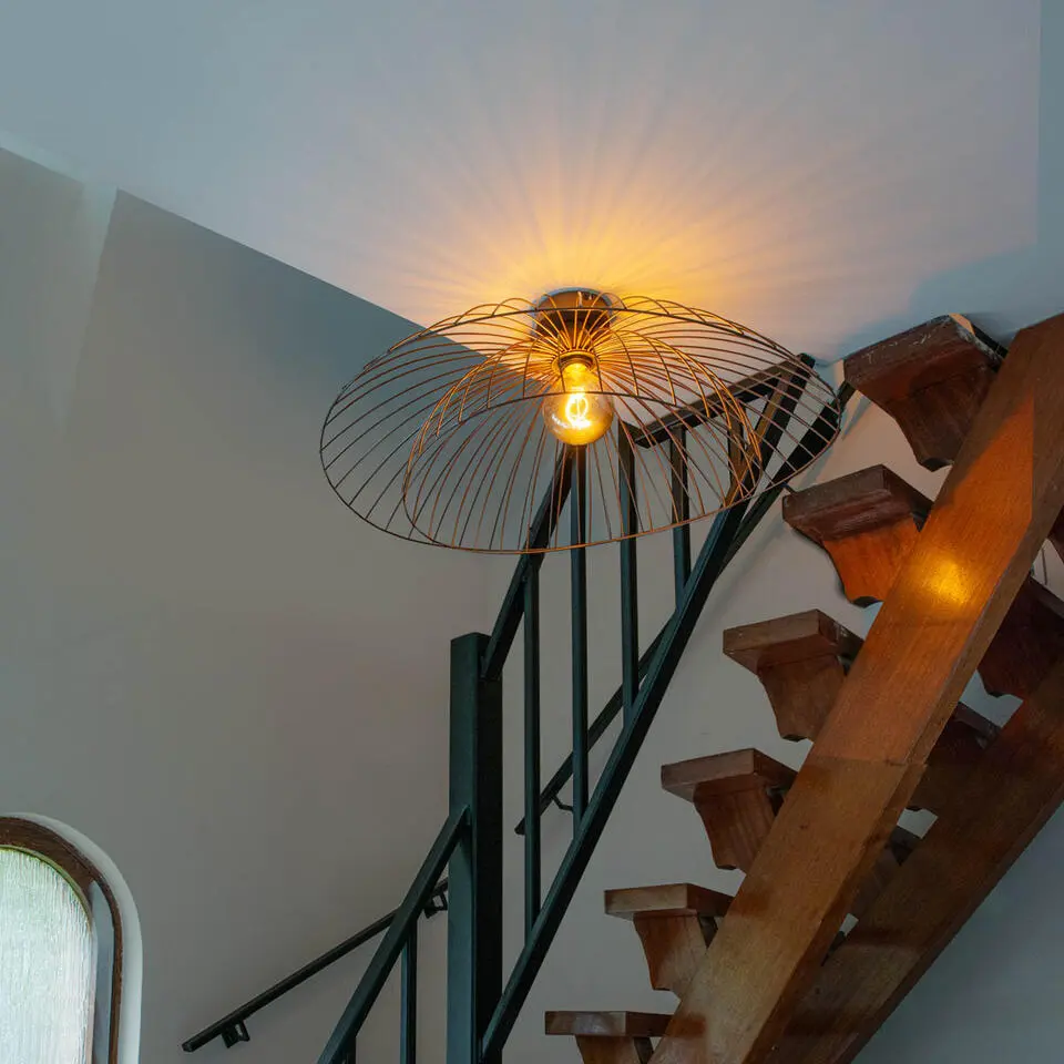 Qazqa plafondlamp pua bronskleurig e27