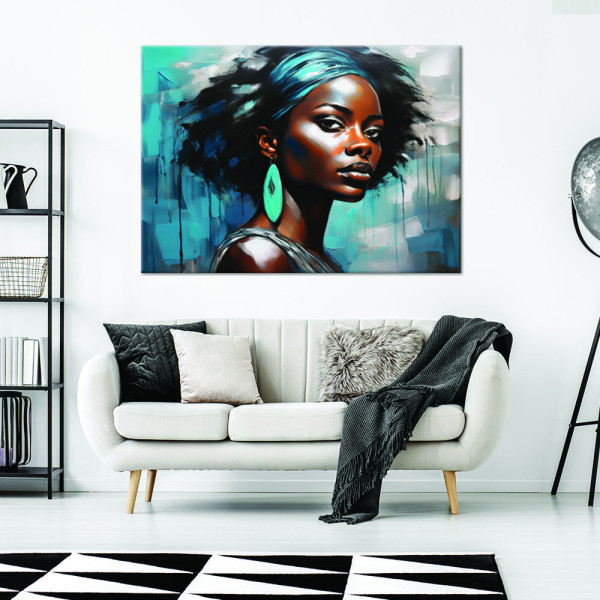 Feeby Obraz na płótnie, Kobieta Glamour Niebieski 60x40