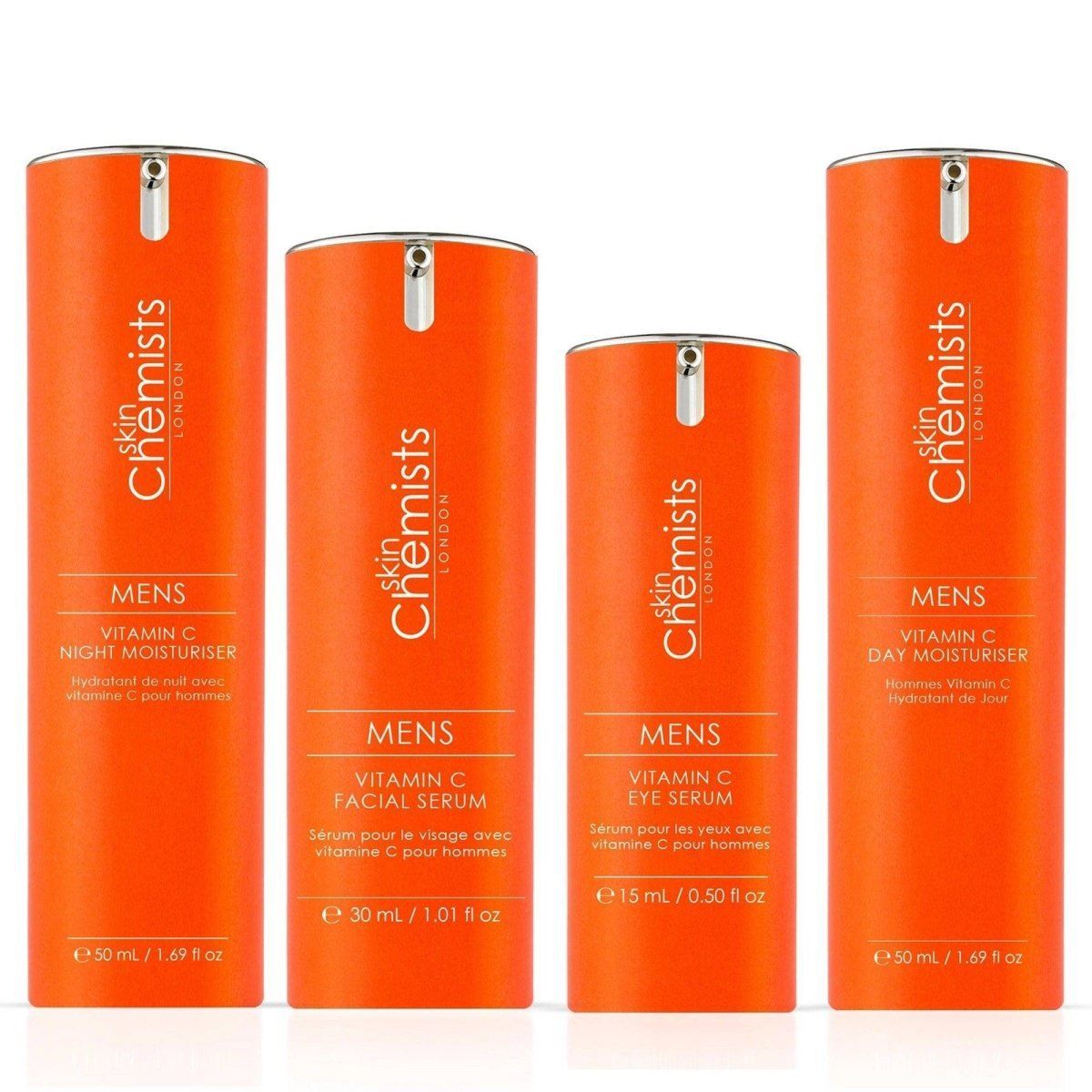 skinChemists professional Anti-Ageing Men's Vitamin C Full Routine Kit for Brightening and Even Skin Tone