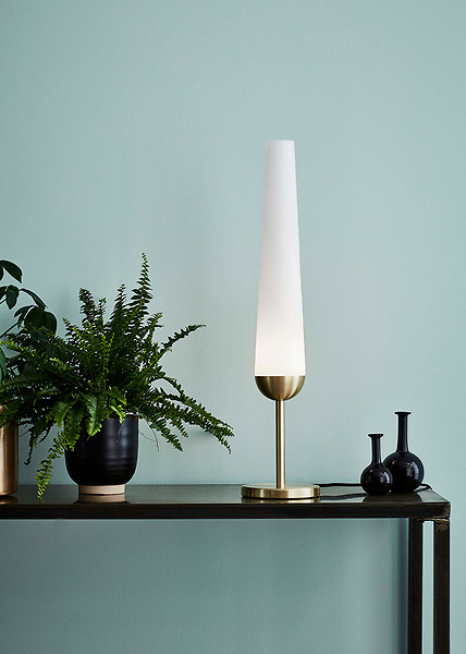 Lampa stołowa Bern szklana biało-złota