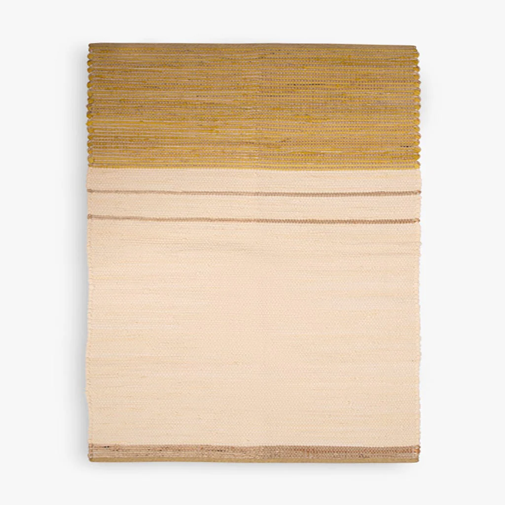 Tapete de Algodão e Juta Bege e Amarelo 120x180 BLIDA