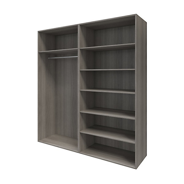Armoire penderie portes coulissantes effet chêne grisé GoodHome Atomia H. 225 x L. 200 x P. 63,5 cm