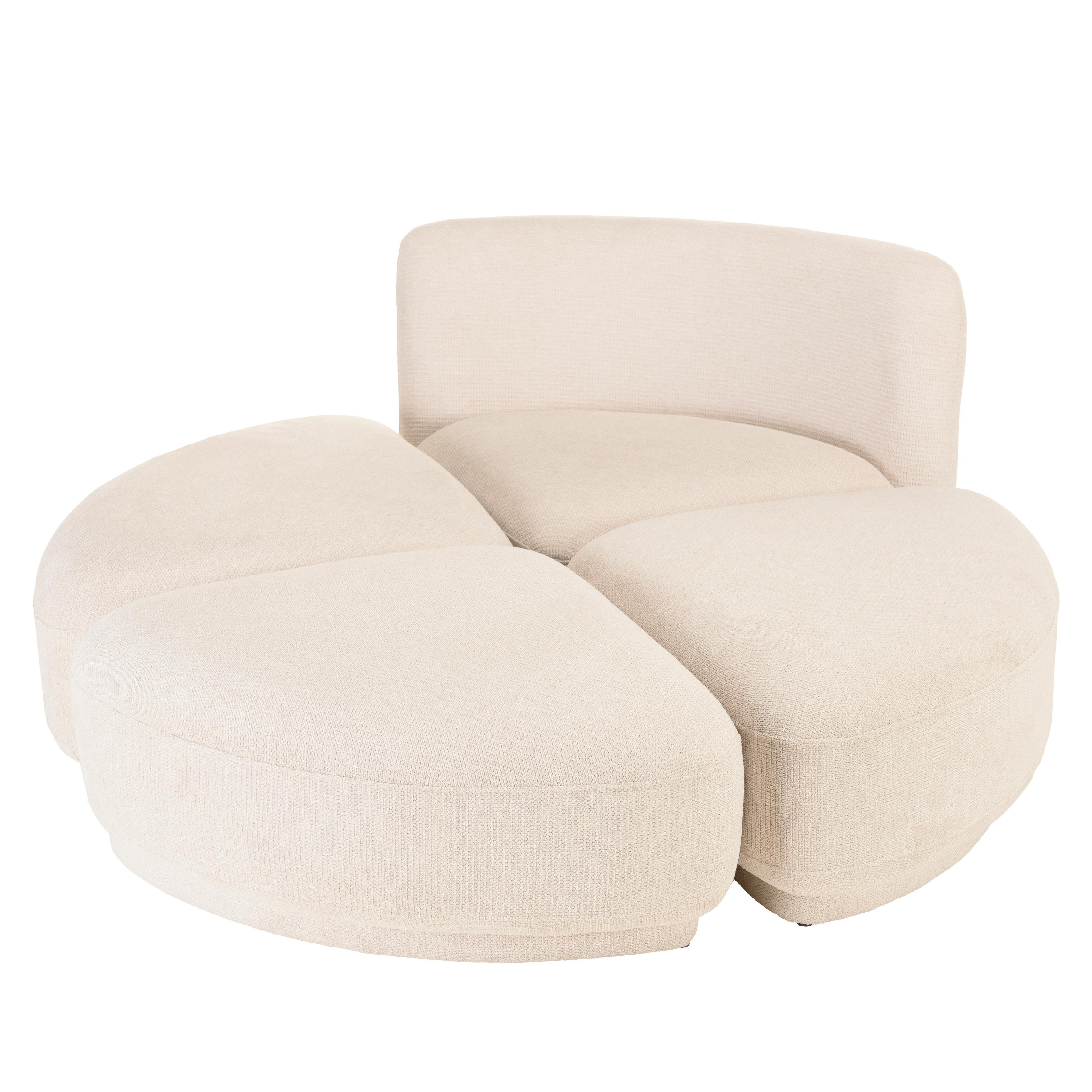 Canapé modulable 1 dossier et 3 poufs COLOMBUS