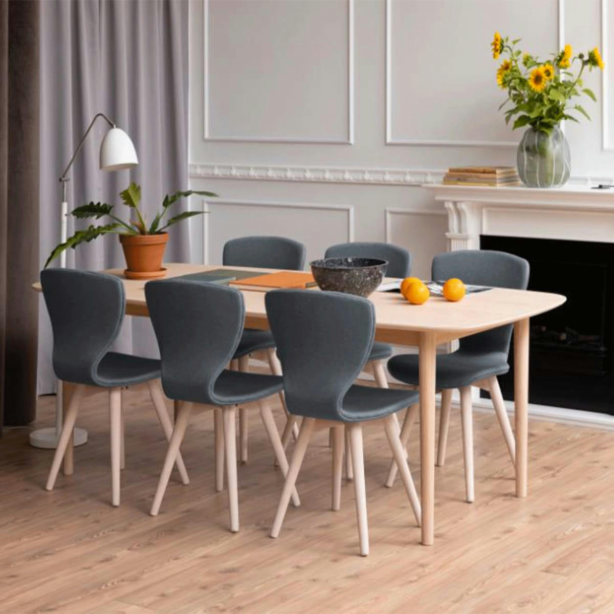 MARTINS - Table à manger en bois de chêne clair 210x100cm