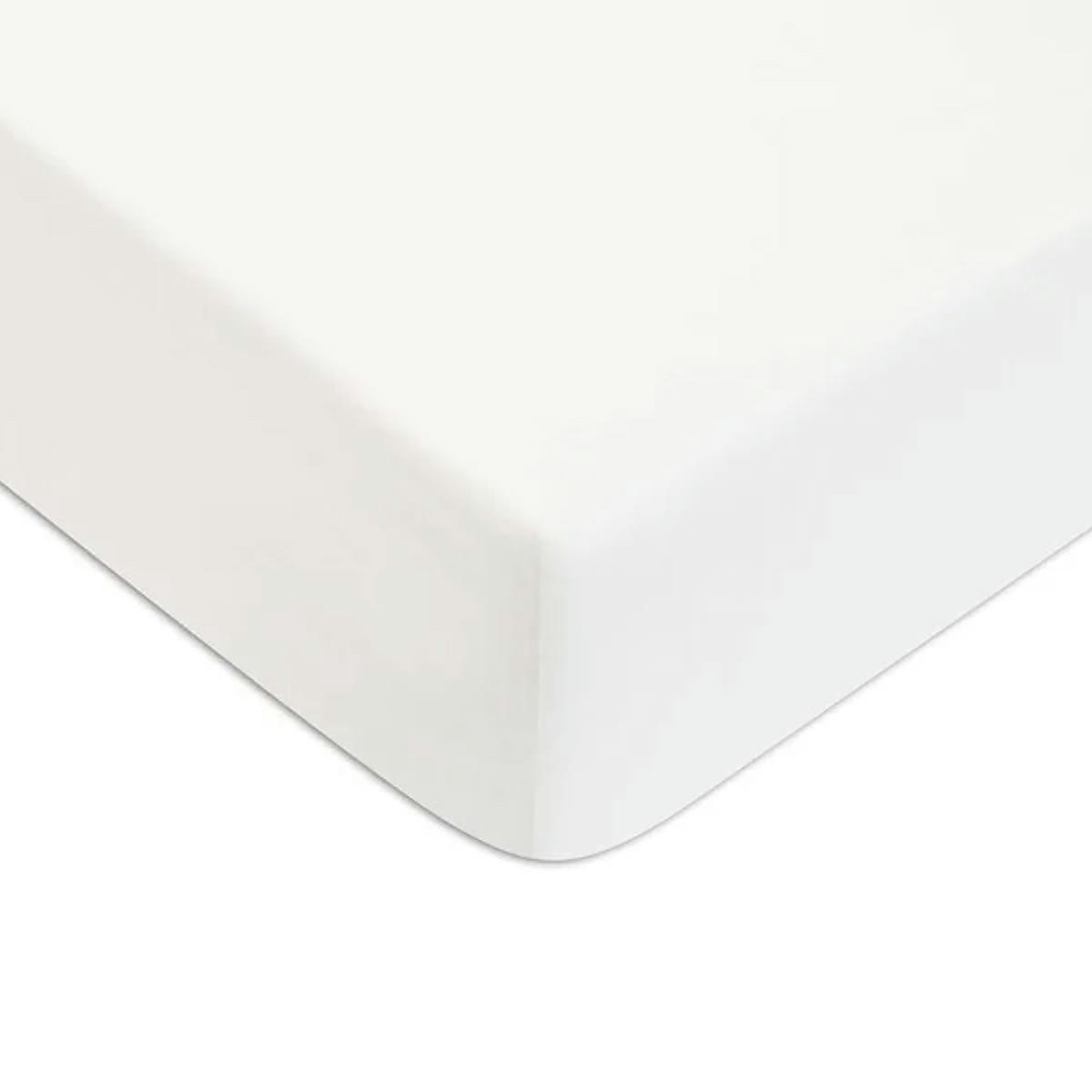 COTON UNIS - Drap housse coton  uni blanc 90x190cm