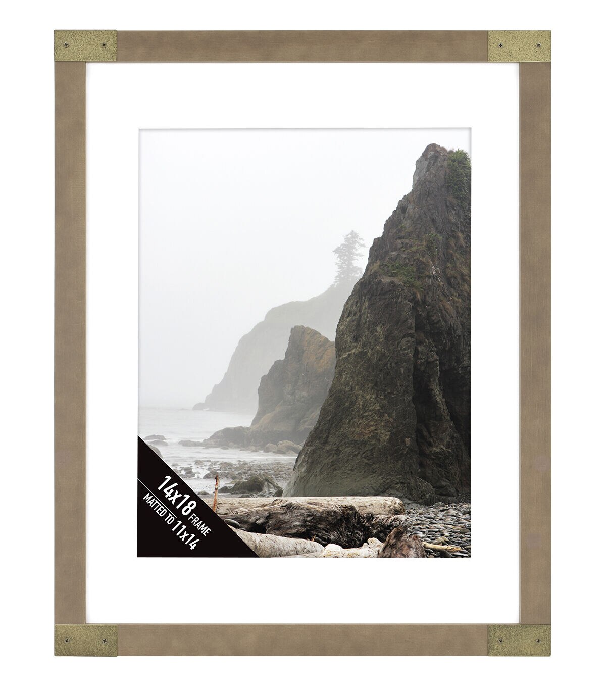 14 x 18 Matted to 11 x 14 Rustic Gray Portrait Frame by Hudson 43
