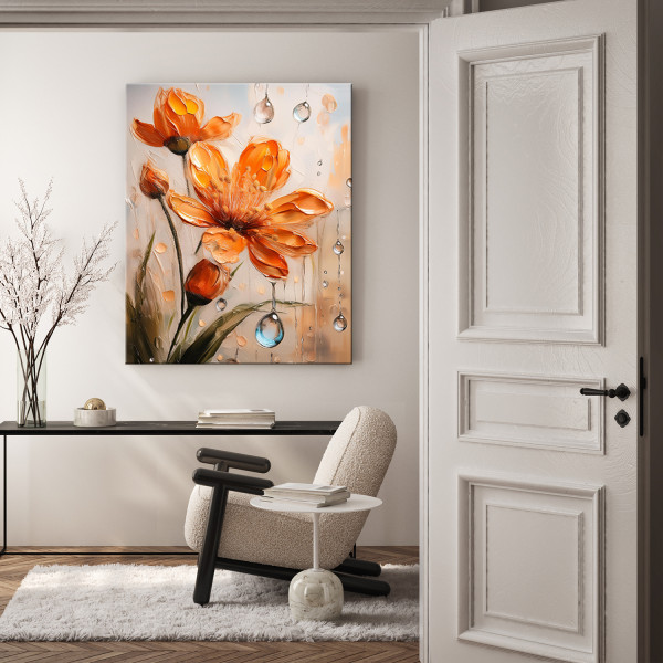 Feeby Obraz na płótnie, Lilia Kwiat Pomarańczowy 40x60