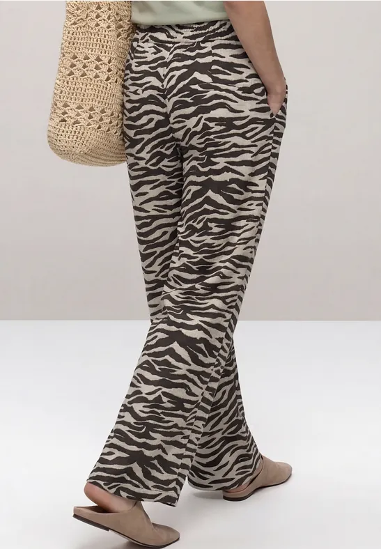 Wide Leg Hose im Loose Fit mit Animal Print