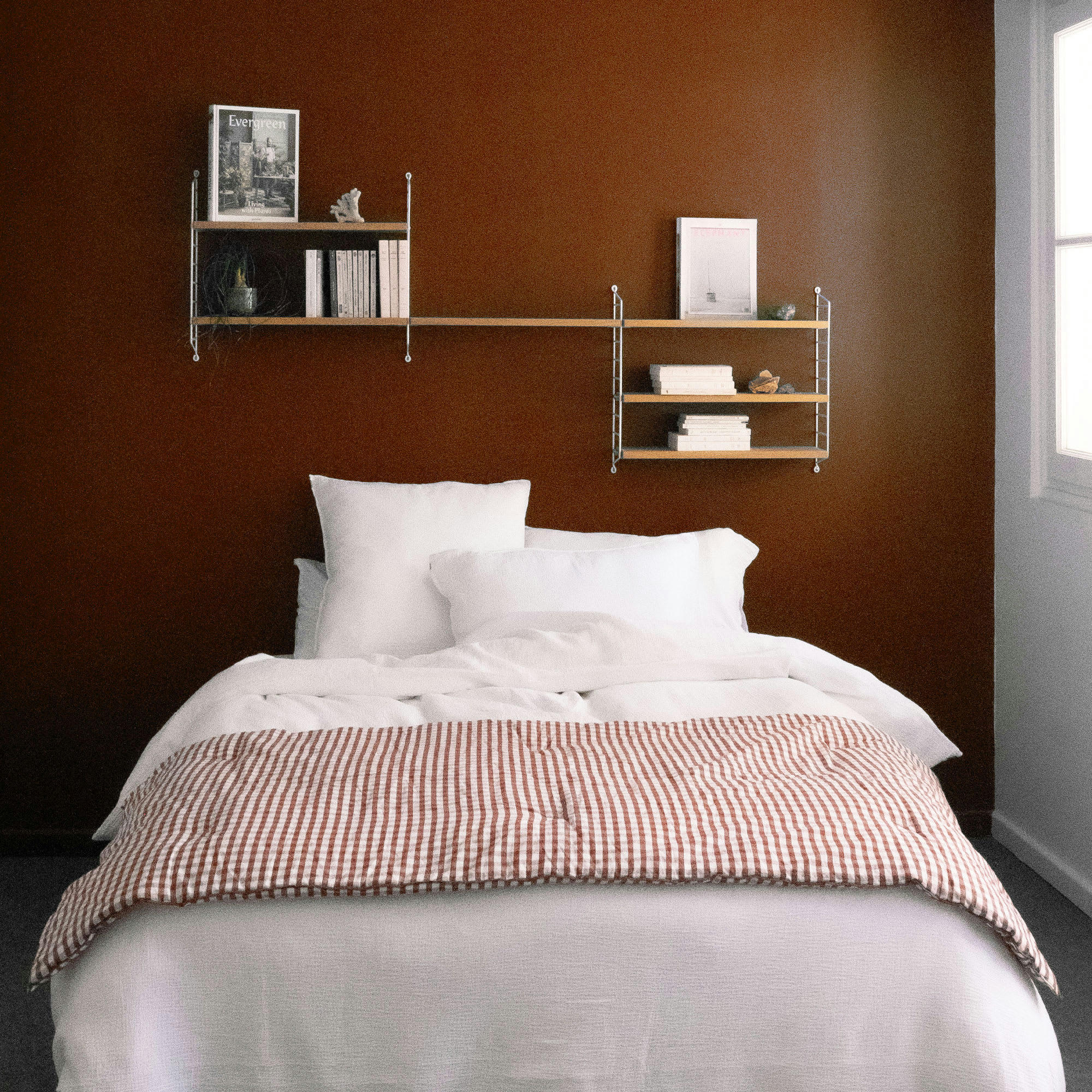 - Edredon en lin / coton vichy rouille