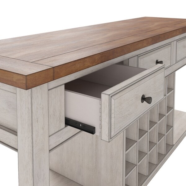 Eleanor Two-Tone Wood Wine Rack Buffet Server by iNSPIRE Q Classic