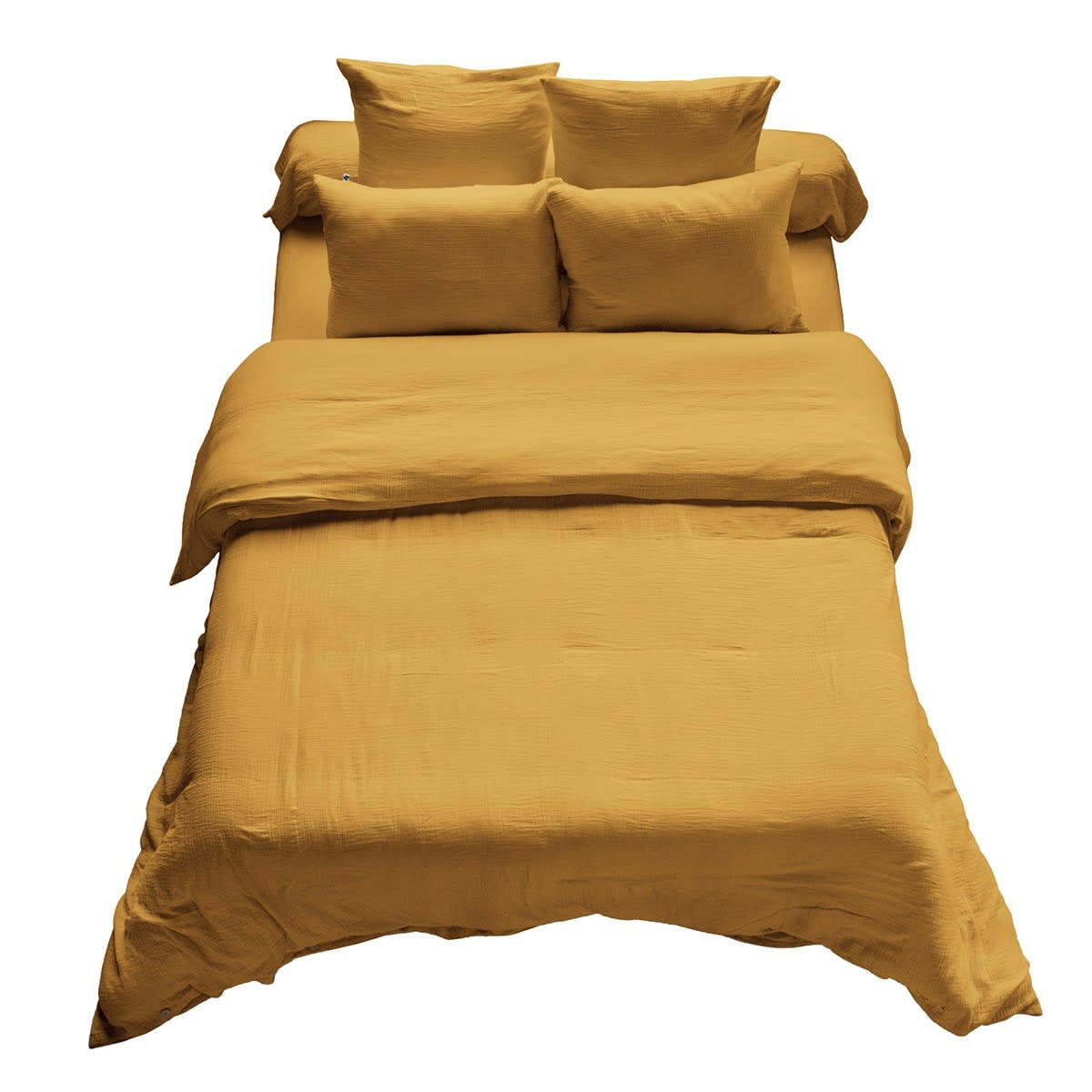 - Housse de couette unie 260x240 cm Gaze de coton safran