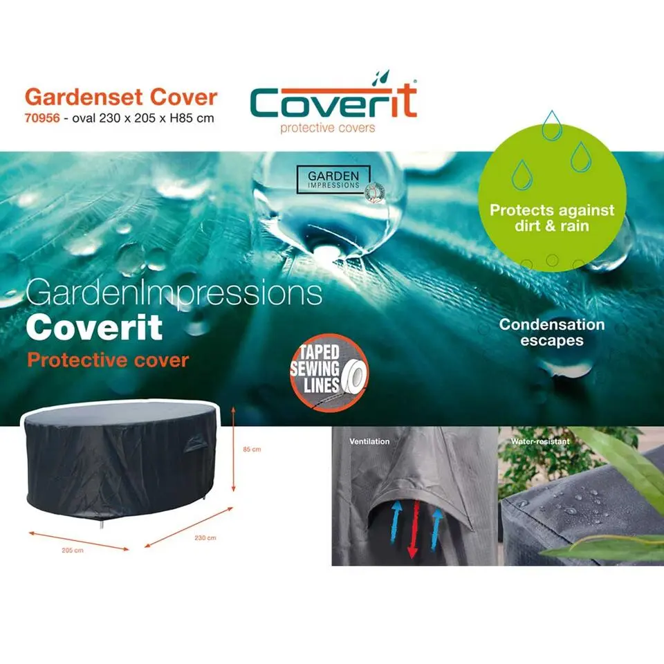 Coverit tuinsethoes - ovaal - 230x205xH85 cm