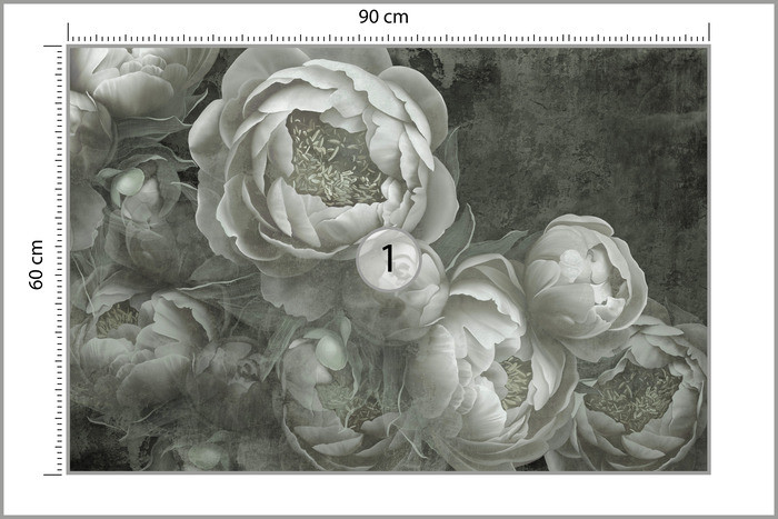 Fototapeta Abstrakcyjne Peonie W Stylu Retro 90x60cm