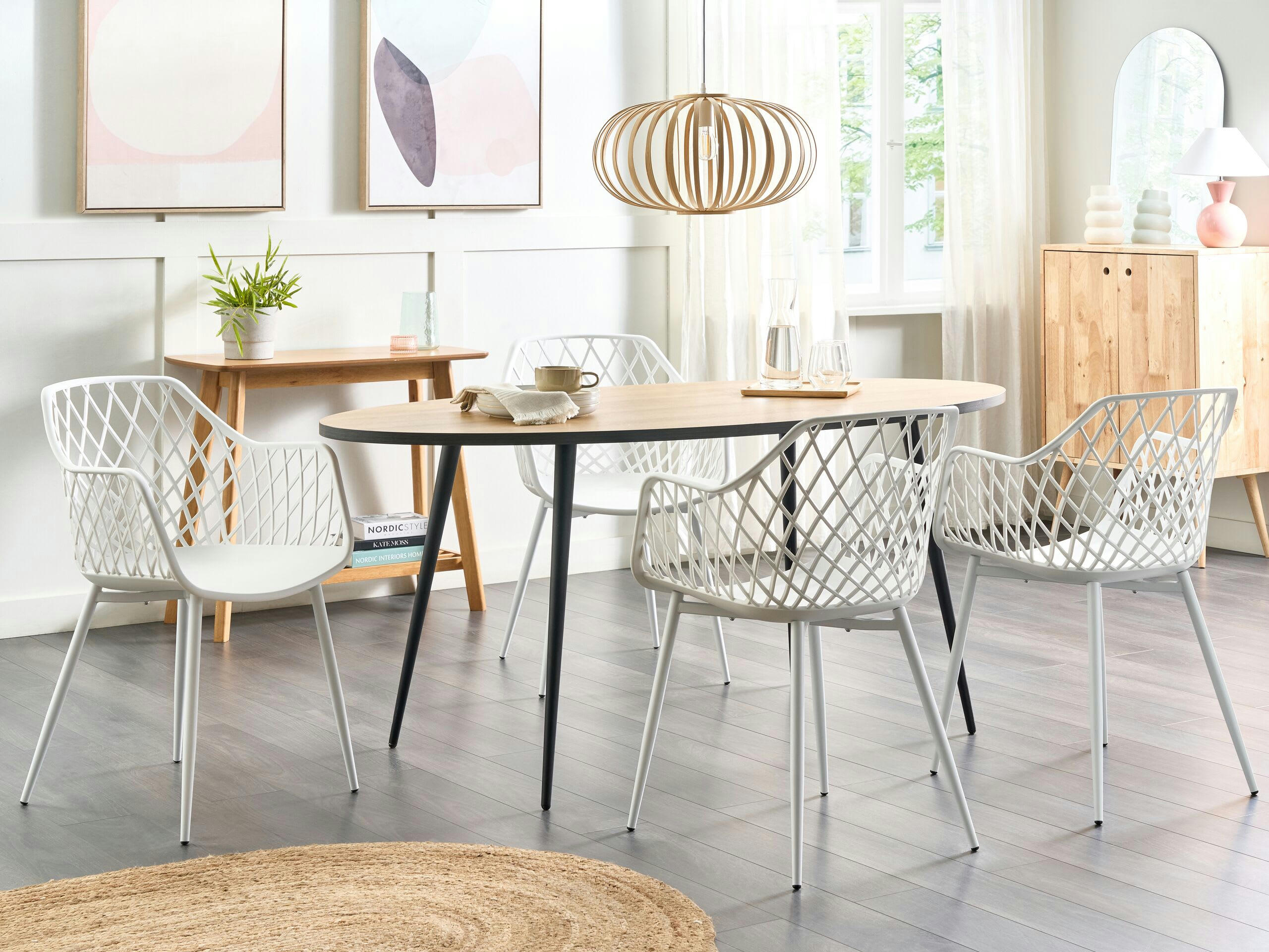 NASHUA II - Lot de 2 chaises de salle à manger blanches