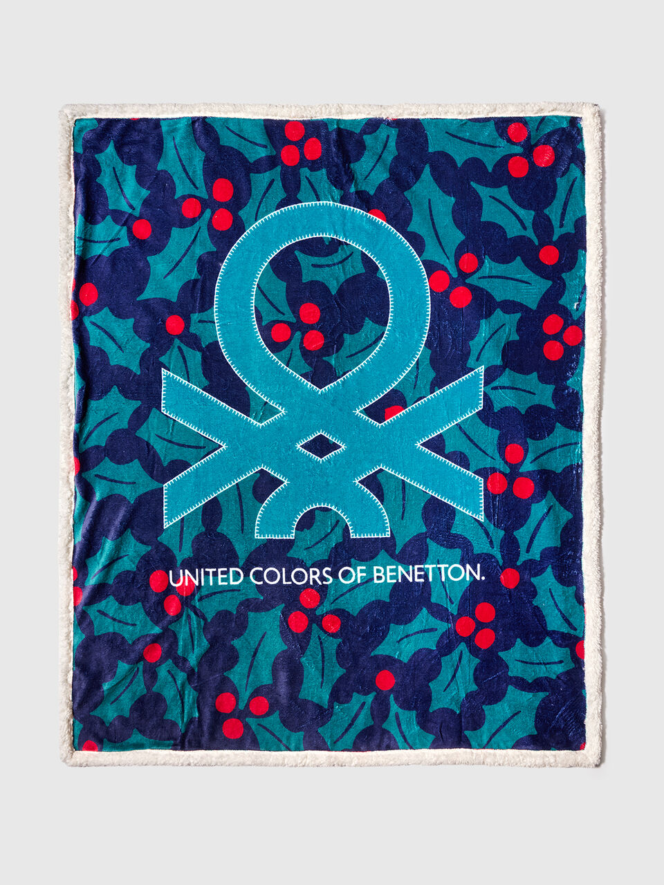 Christmas blanket with holly