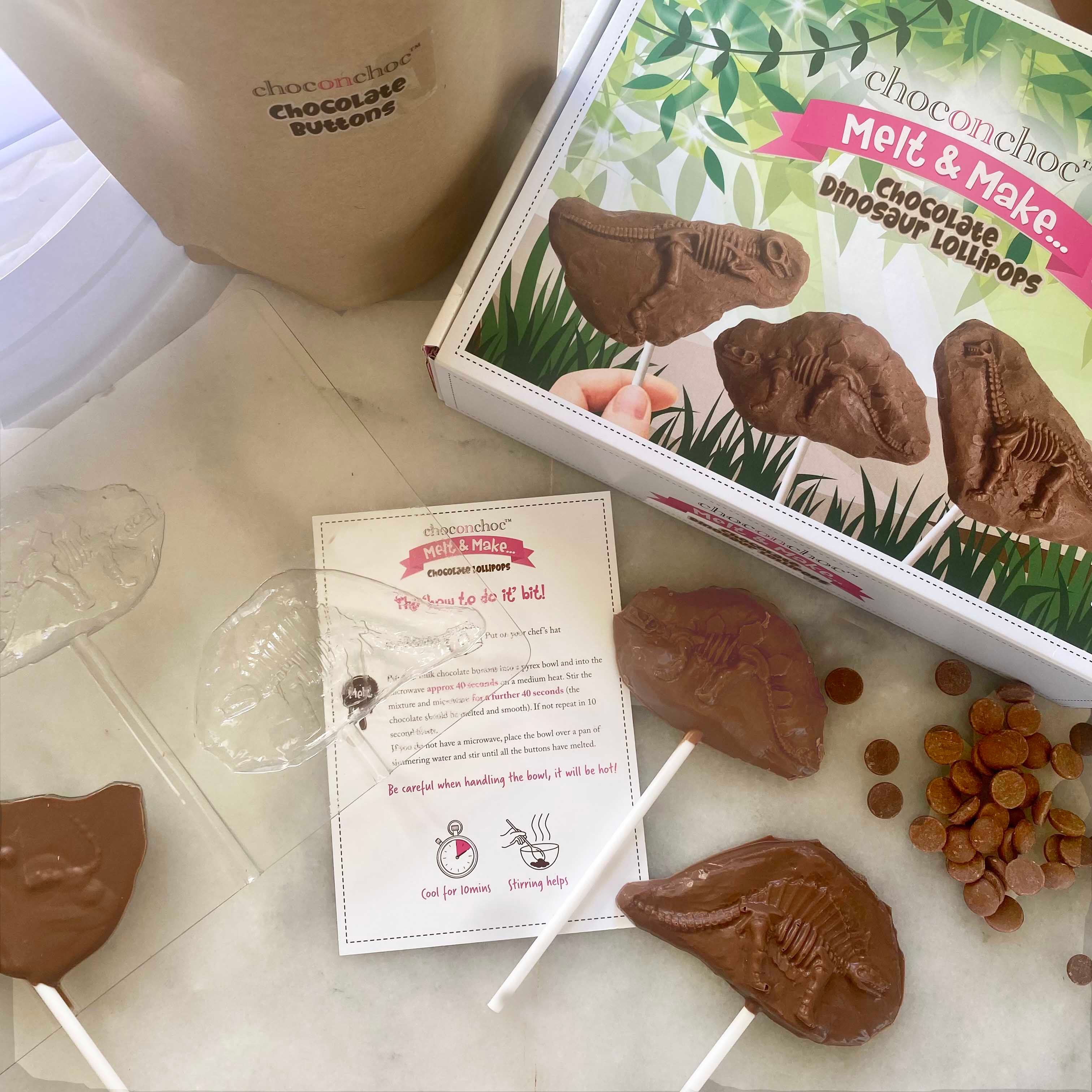 CHOC ON CHOC Melt and Make Your Own Chocolate Dinosaur Lollipops