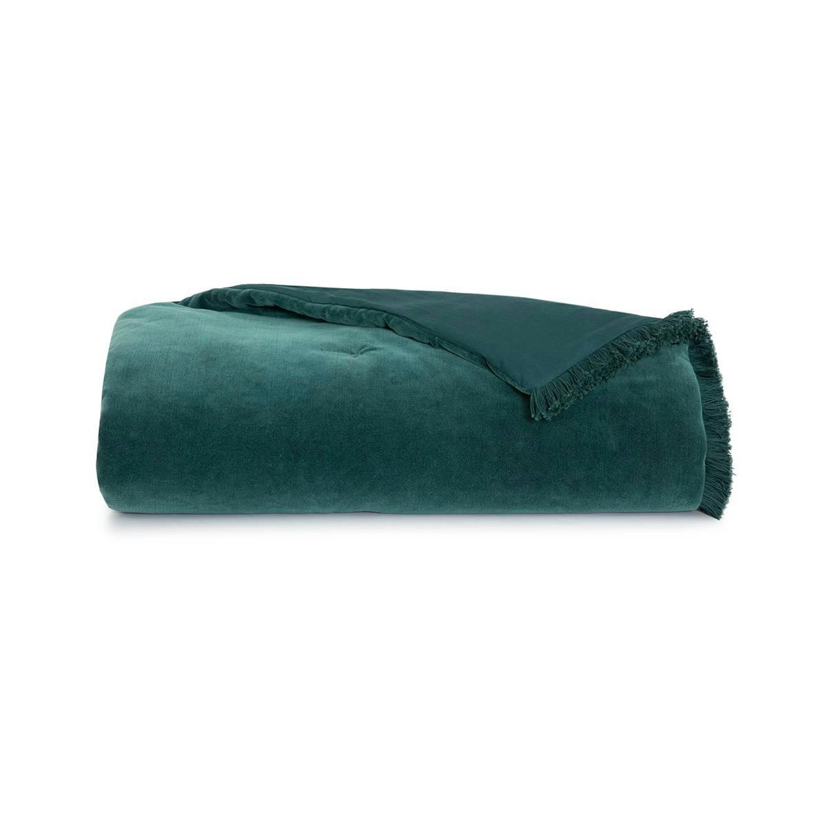 ROMULUS - Chemin de lit en coton bleu 90 x 200 cm