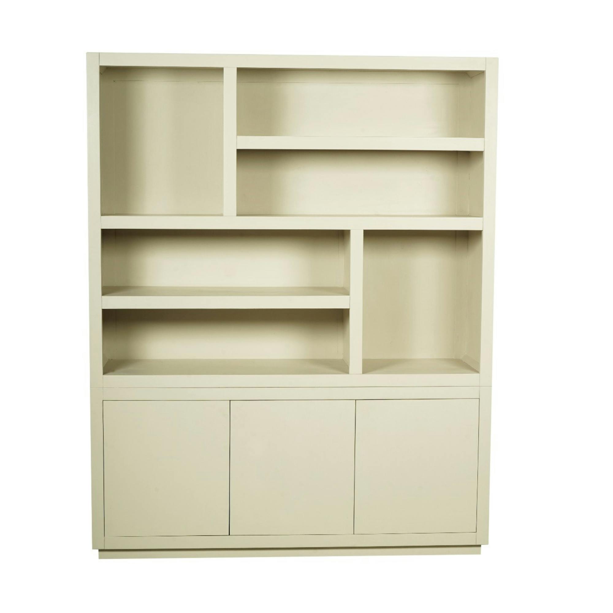 Grande bibliothèque bois sable style minimaliste MONTARO