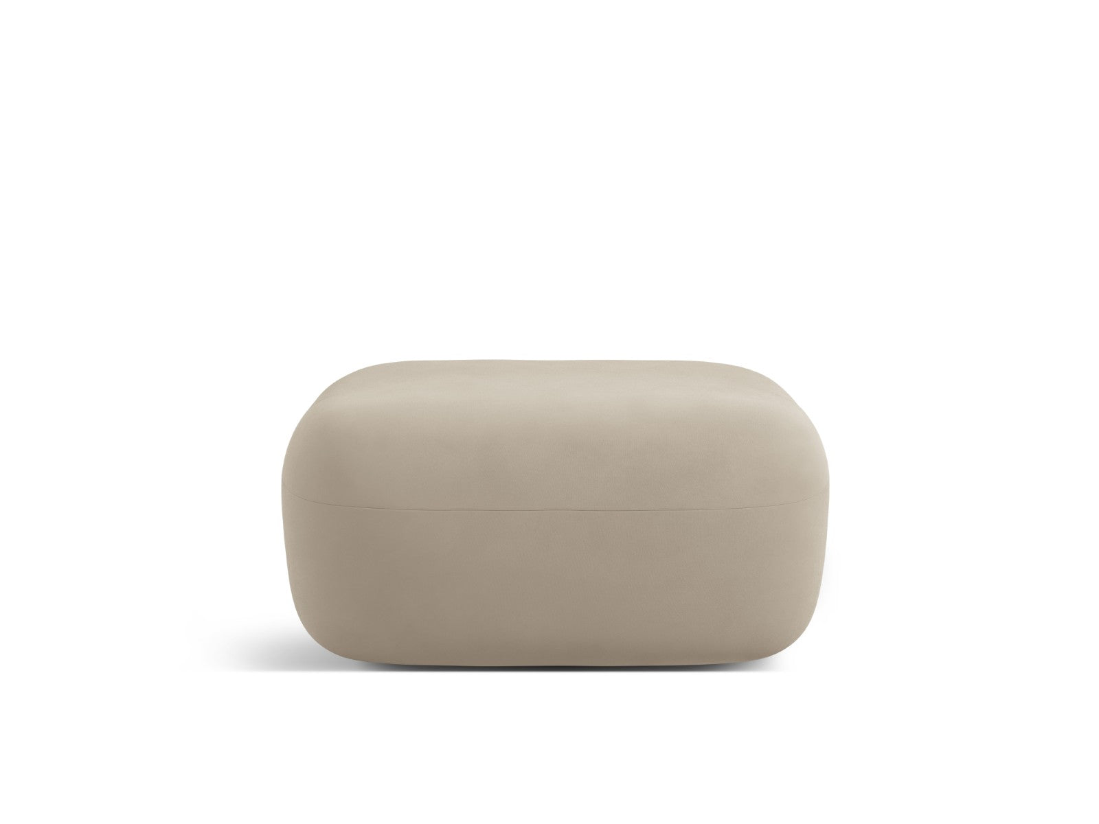 Micadoni Poef Jenny flueel beige - 88x90x40cm