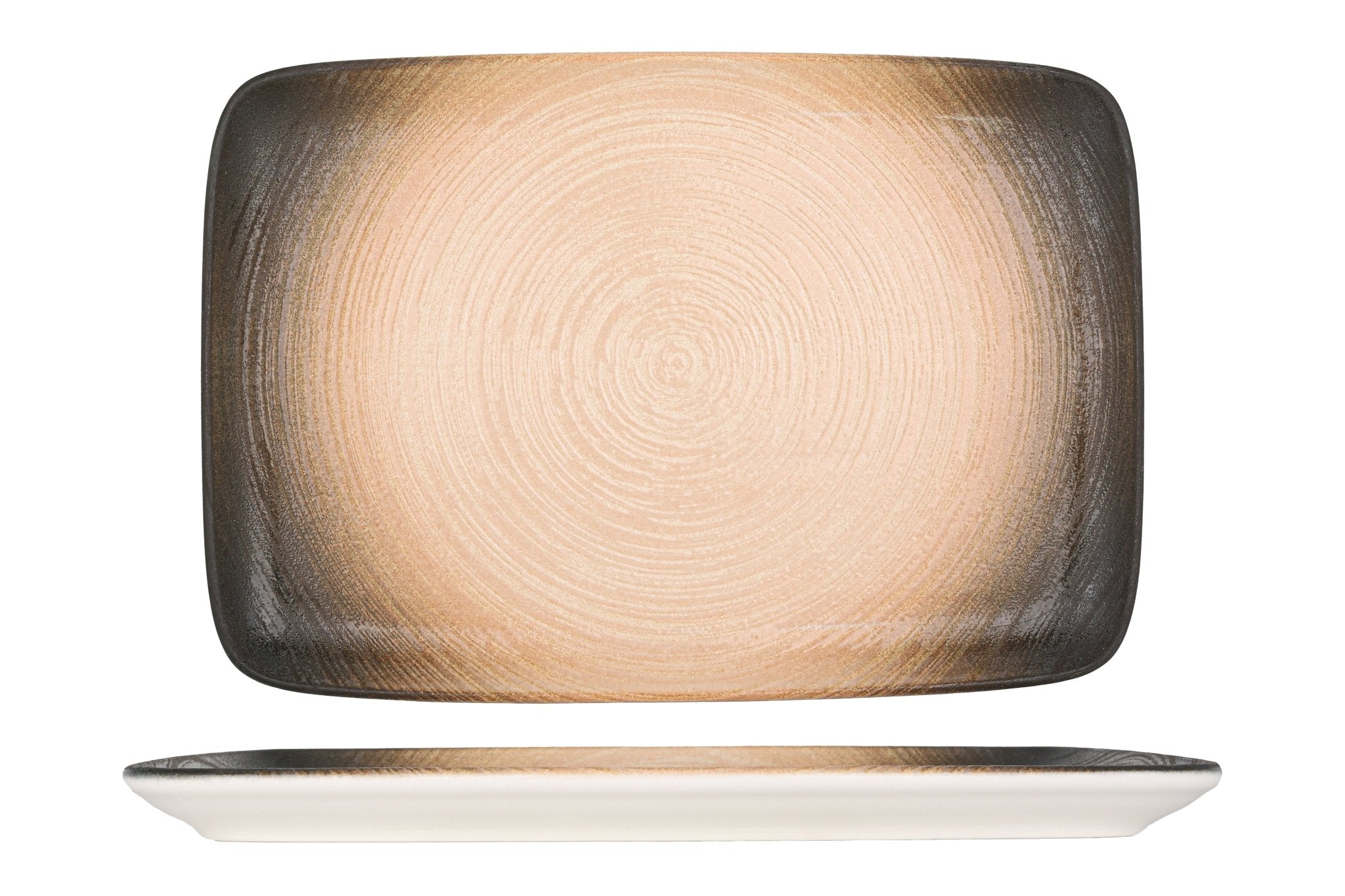 ID Fine Serveerschaal - Canyon - Porselein - 33x23 cm - set van 2