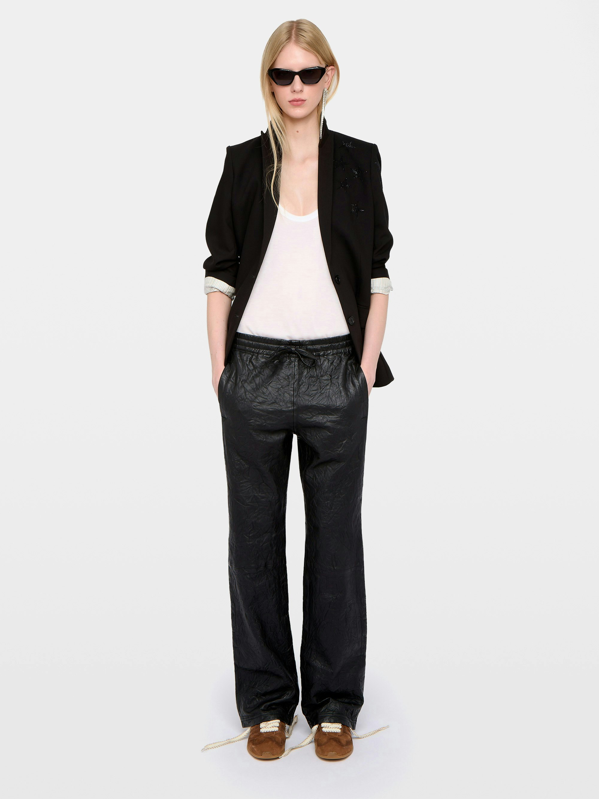 Pantalon Pocha Cuir Froissé