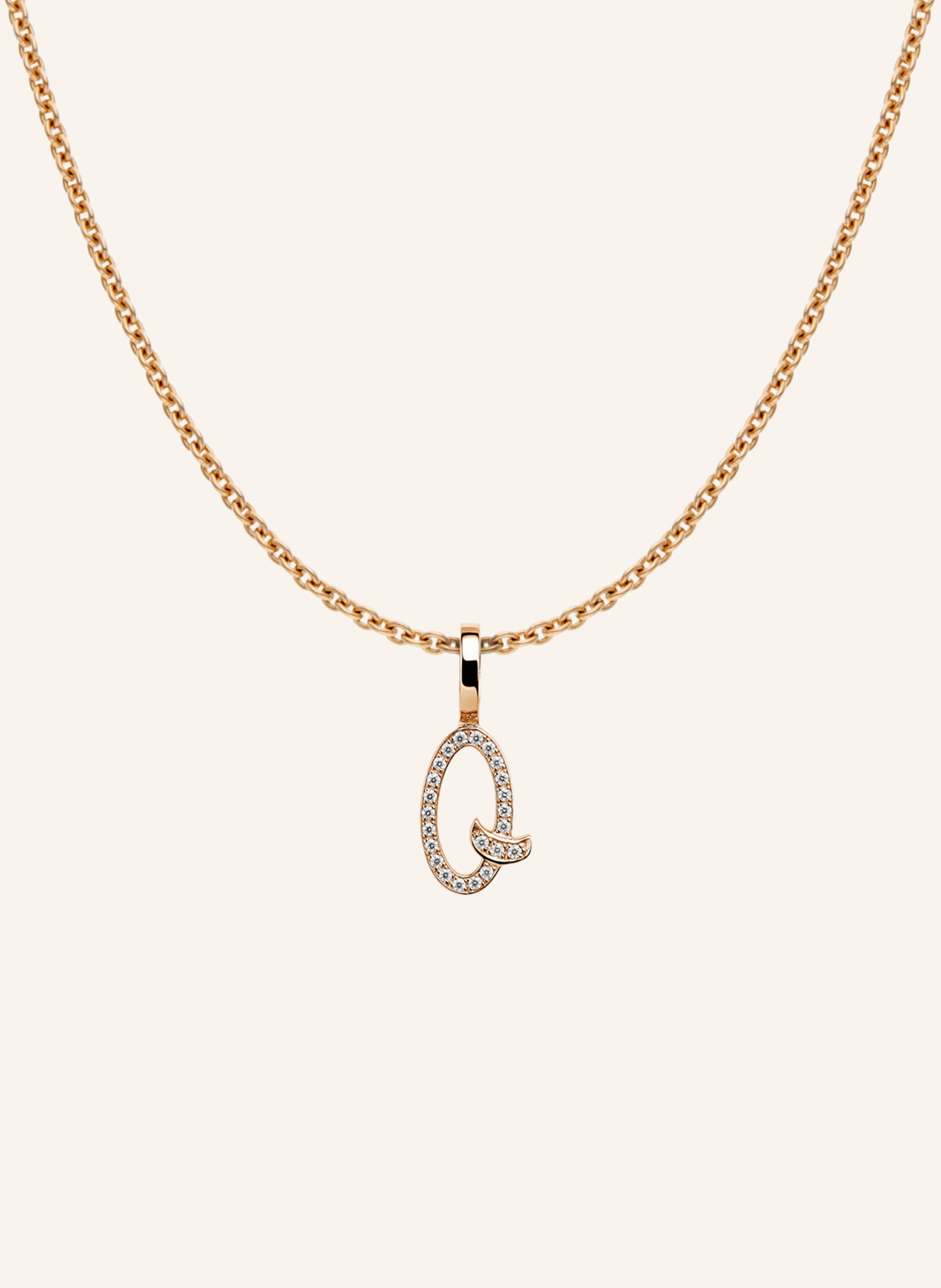 CADA Kette TINY DIAMOND LETTER Q