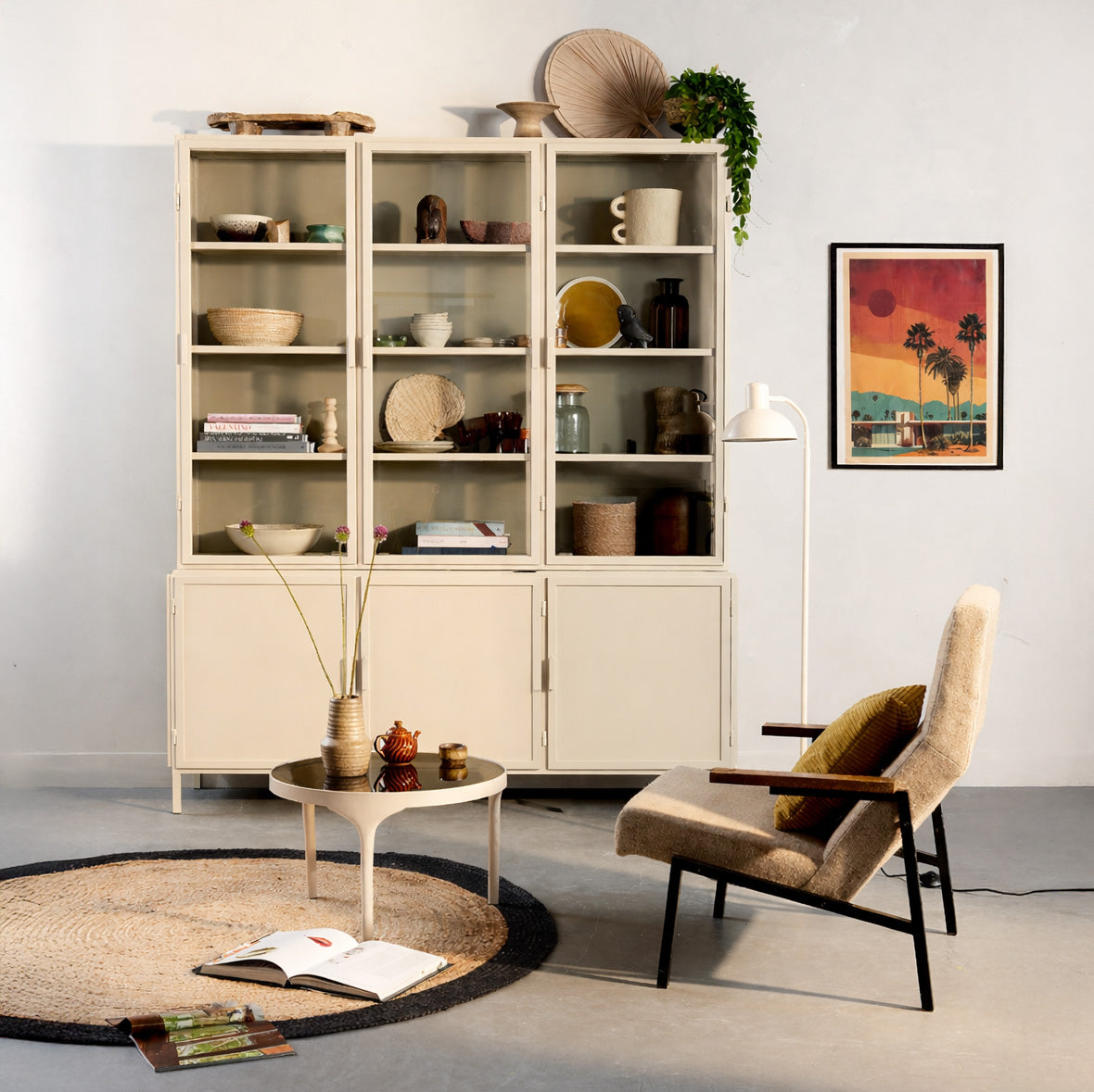 New Routz Garland Vitrinekast 6-deurs - Zand