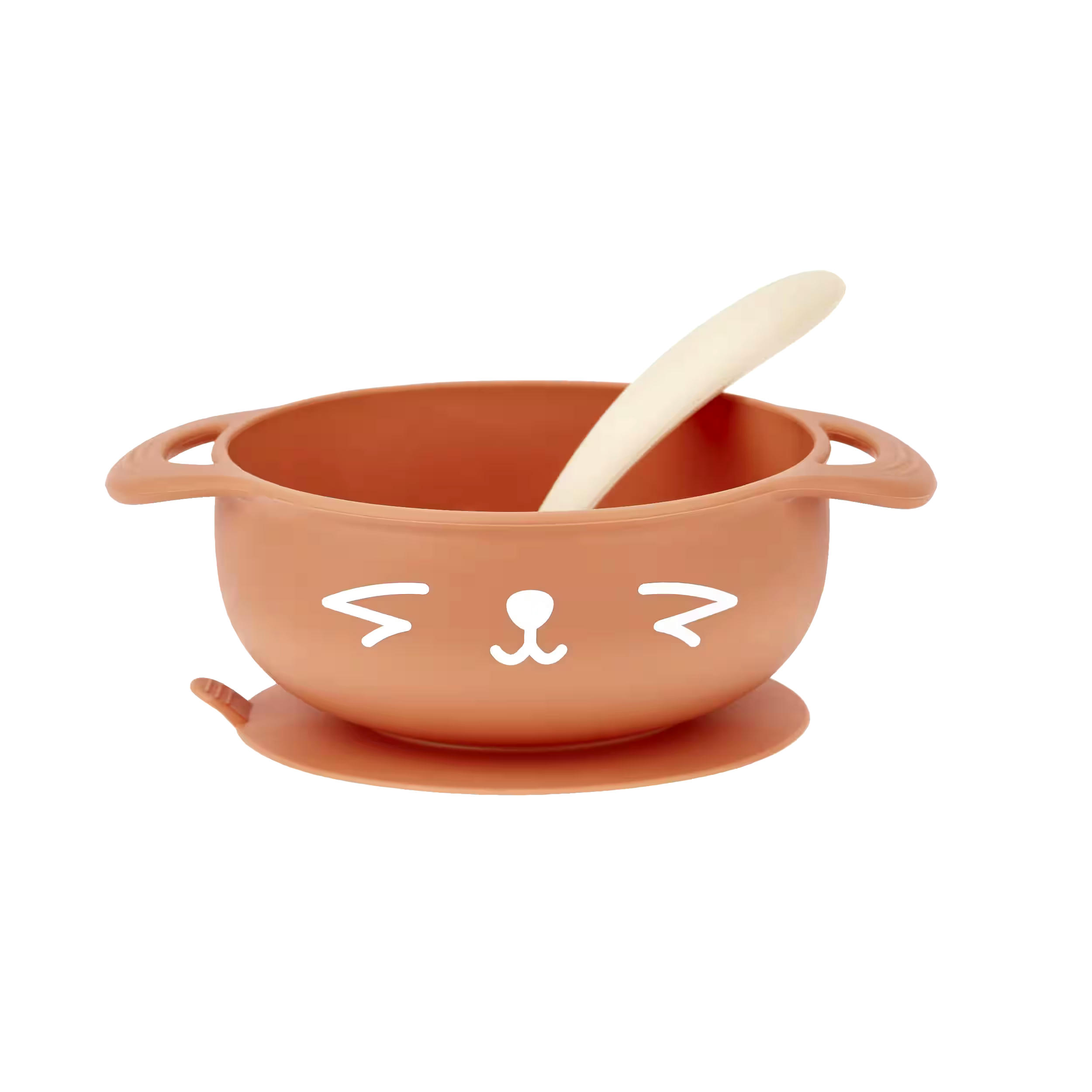 Tast'Isy Silicone Bowl & Spoon Weaning Set, Orange Fox