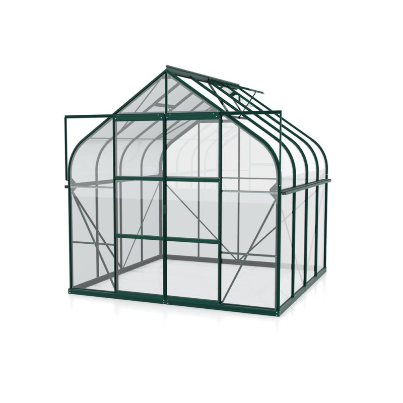 Serre en verre Dione verte 8,3 m² VITAVIA