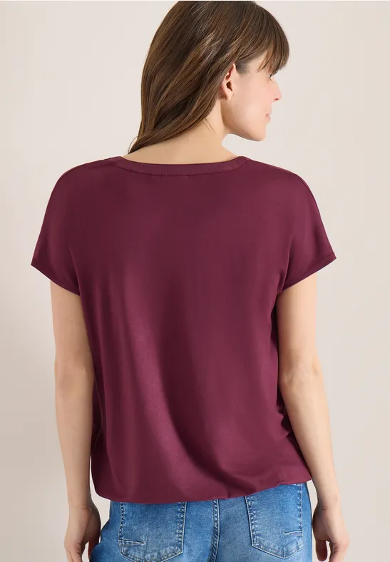 Kurzarm Bluse mit Strukturmix