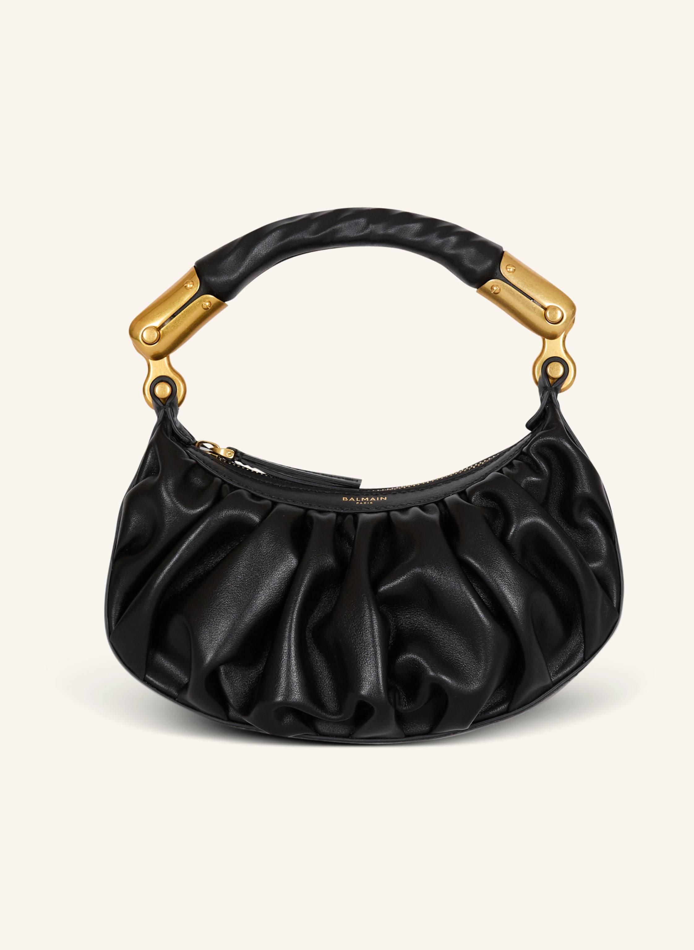 BALMAIN Mini-Tasche Ébène aus Kalbsleder