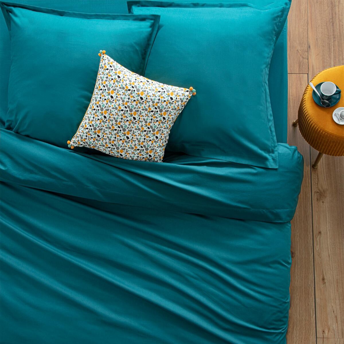 Fitted sheet, cotton Duck blue, 90x190 cm
