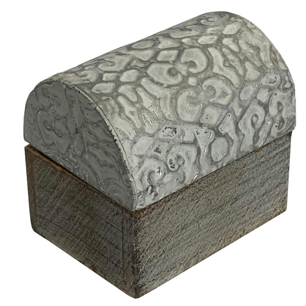 ARABESQUE - Mini boîte arabesque en bois blanc et argent