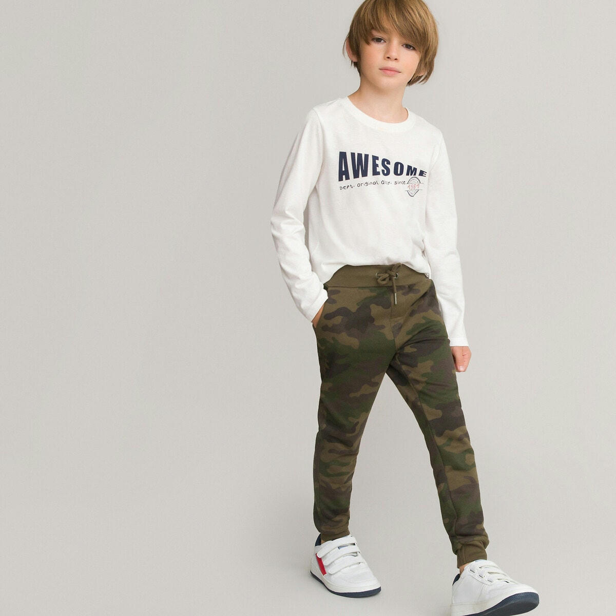 Jogpant imprimé camouflage en molleton 3-14 ans