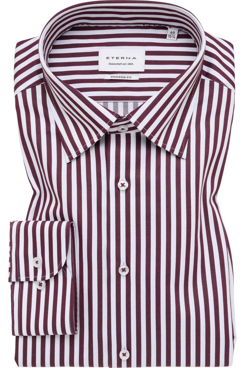 ETERNA Modern Fit Hemd Flieder-lila, Gestreift