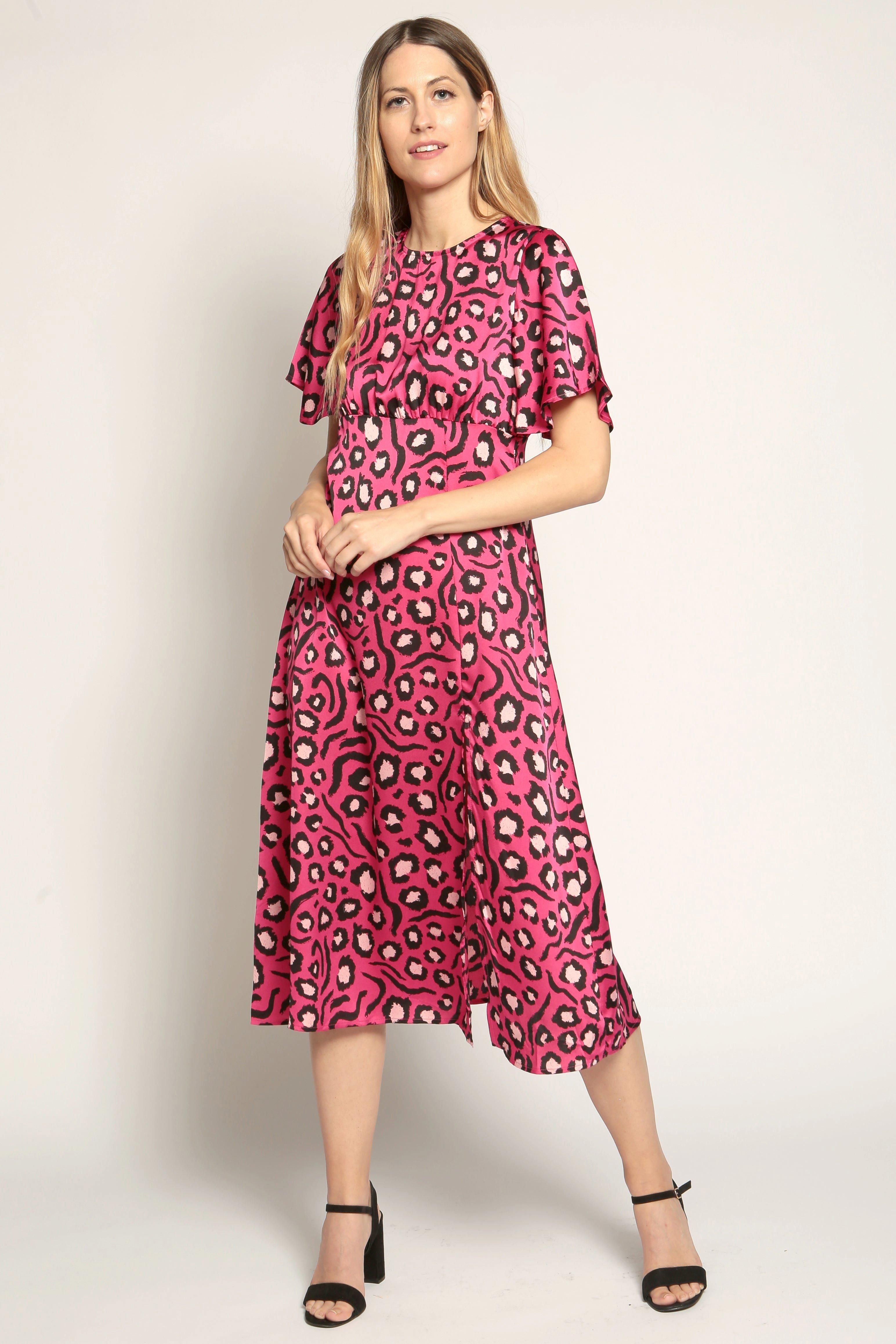 Cutie London Leopard Print Midi Dress