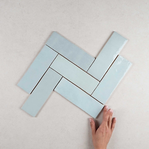 Faïence Effet Zellige Bleu Ciel ARTISAN 6.5x20 Aqua - Les Carreaux de Jean