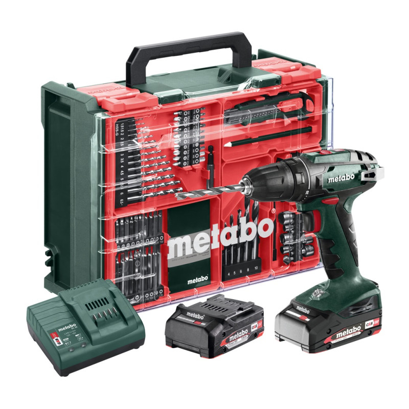 Perceuse visseuse sur batterie BS18 MW avec accessoires 2 x 2 Ah 18 V METABO