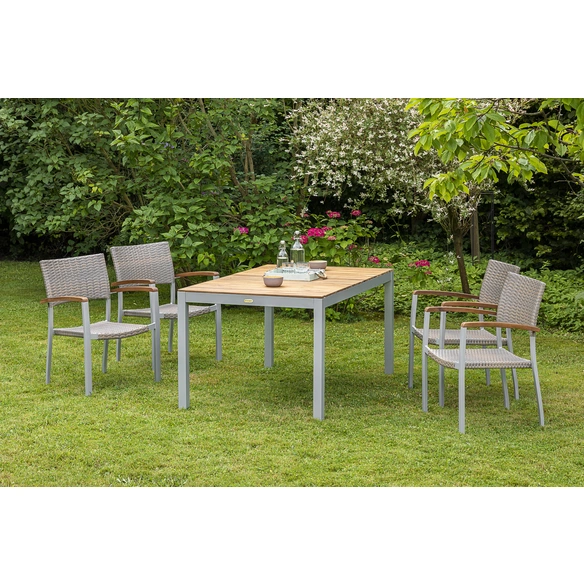 Gartenmöbelset »Silano«, 4 Sitzplätze, Aluminium/Kunststoff/Akazienholz