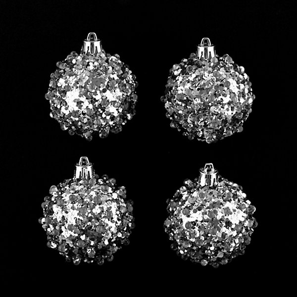 Lot de 4 boules de noël Effet goutte