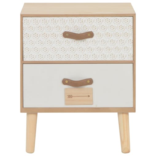NNEVL Bedside Cabinet with 2 Drawers 40x30x49.5 cm Solid Pinewood