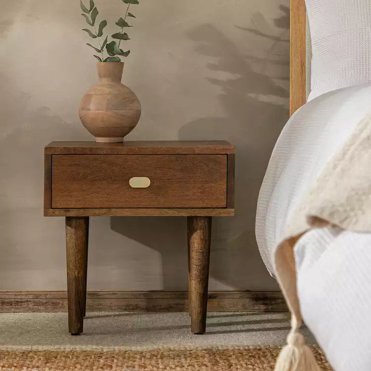 Habitat Armi 1 Drawer Bedside Table - Mango