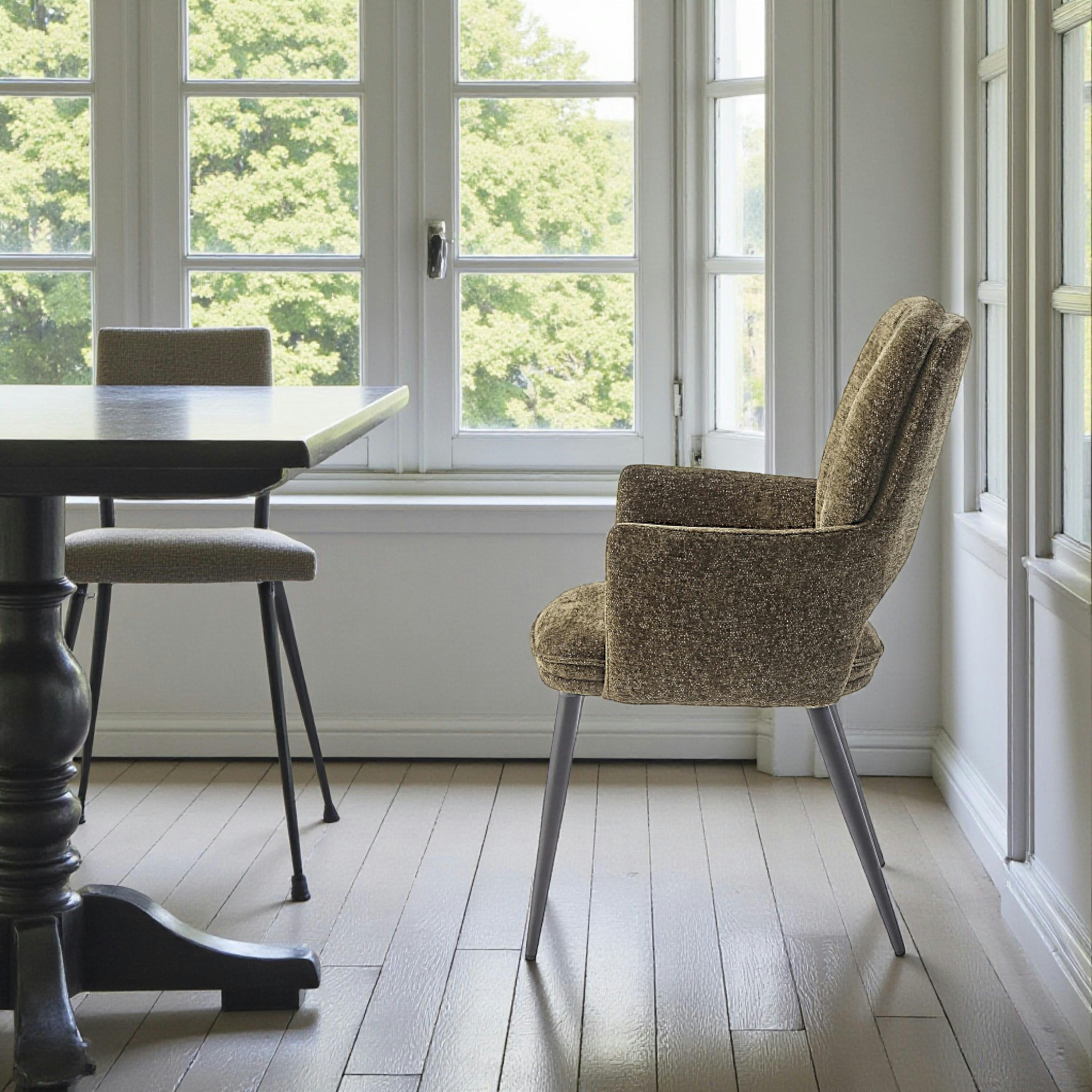 Fauteuil de table vert à dossier ouvert (lot de 2) LIGURIE