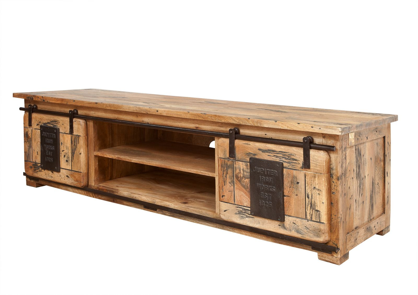 RAILWAY Szafka RTV #135 Mango woskowane   metal 180x55x50 cm