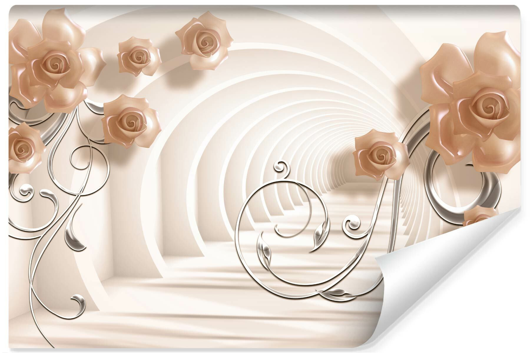 Fototapeta Abstrakcyjny tunel z różami 3D 90x60cm