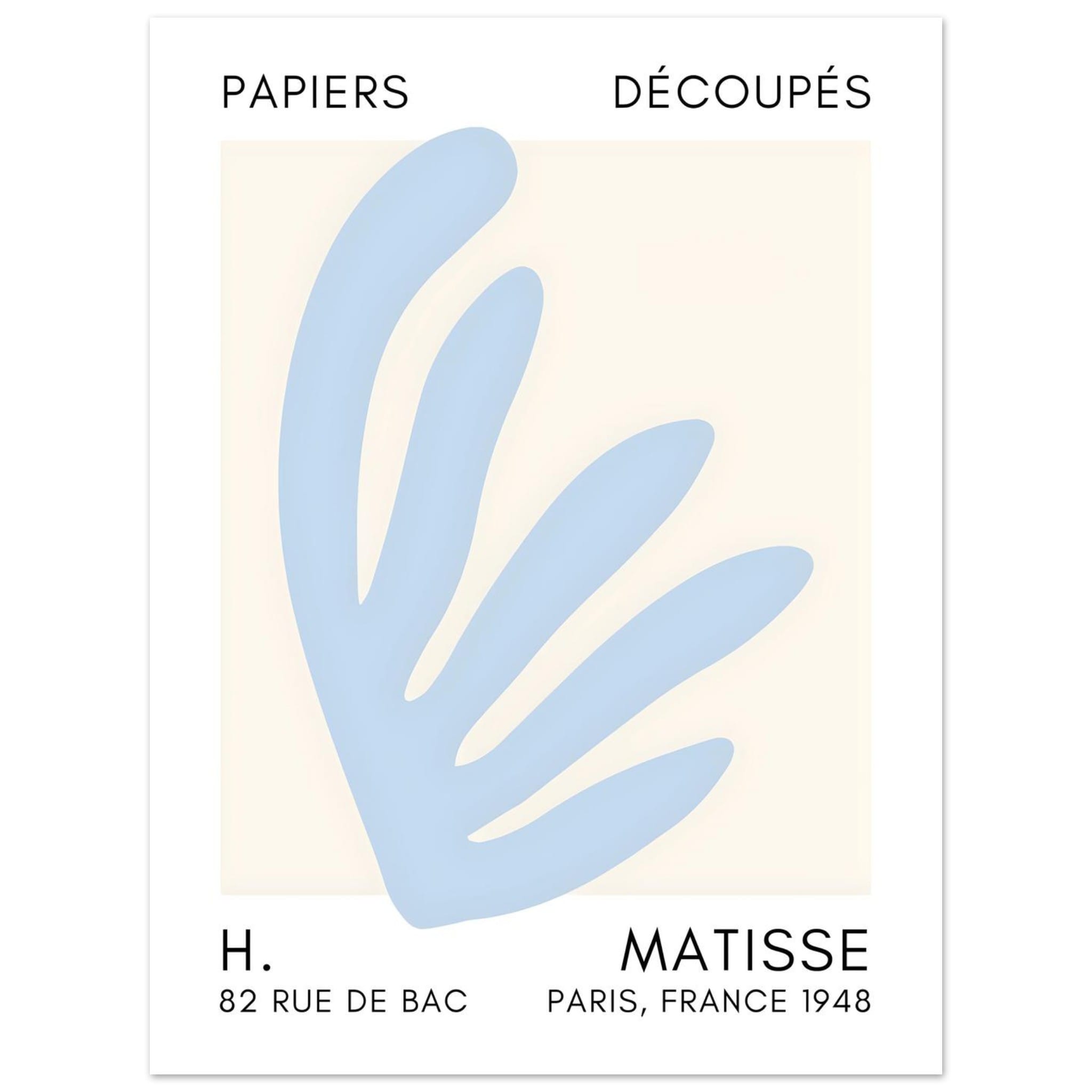 Artfulprints Poster Matisse – Aquatic impression light blue  - 30x40 cm - Blauw