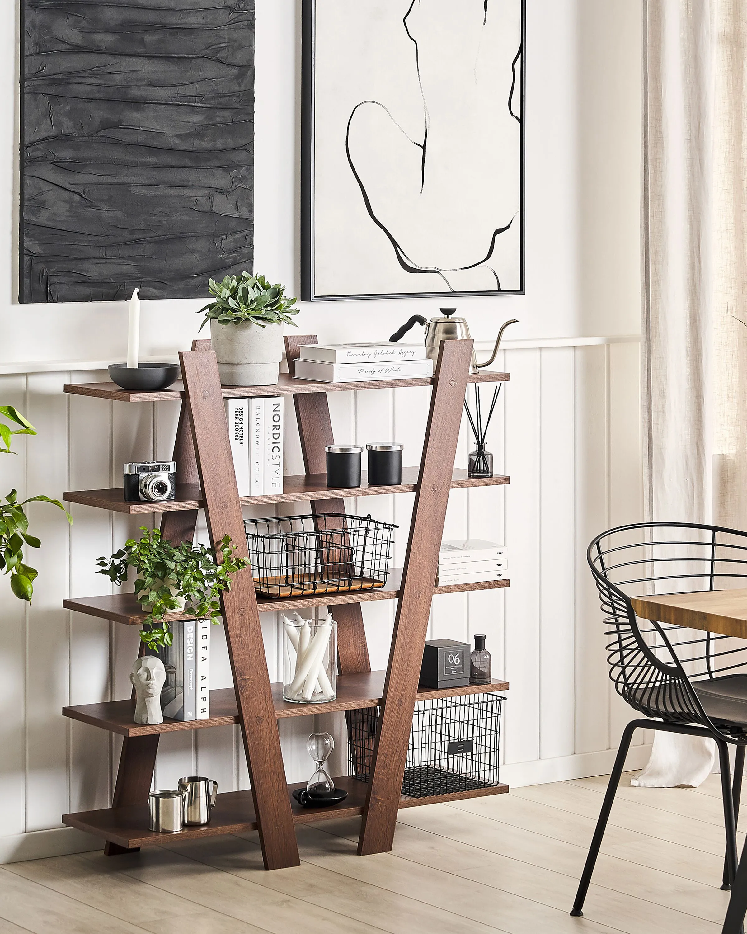 5 Tier Shelving Unit ESCALANTE 116 cm Dark Brown