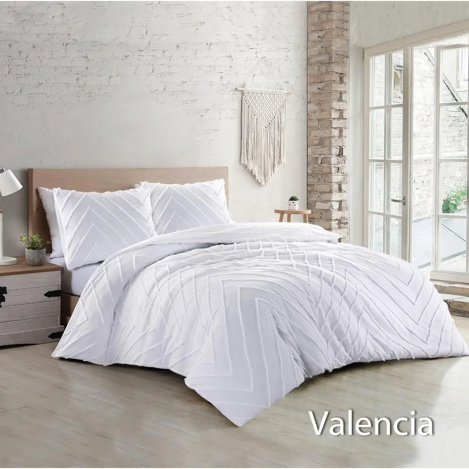 Papillon Valencia Dekbedovertrek - Eenpersoons - 140x200/220 cm - Wit