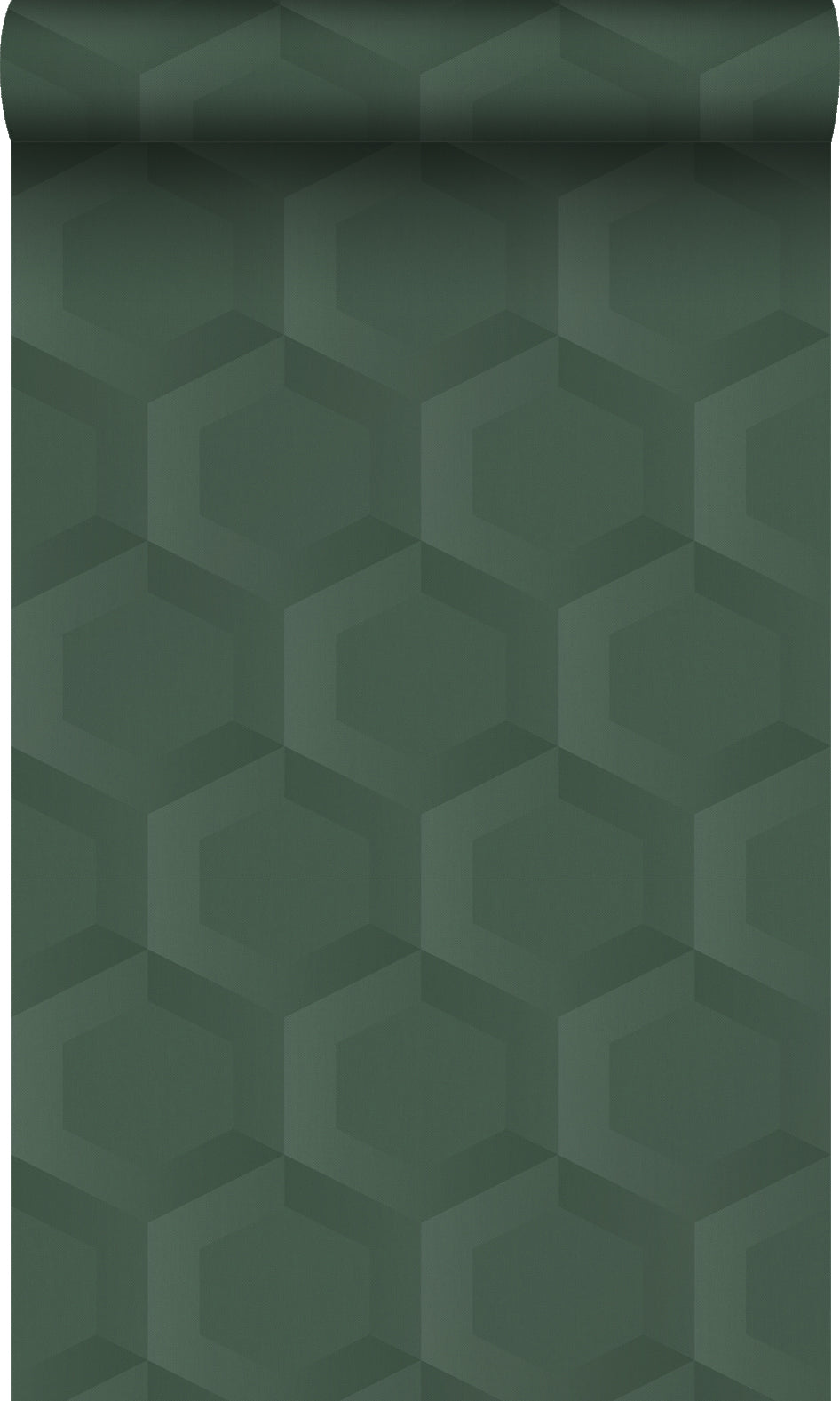 Origin Wallcoverings behang 3d hexagon motief donkergroen - 53 cm x 10.05 m - 348021