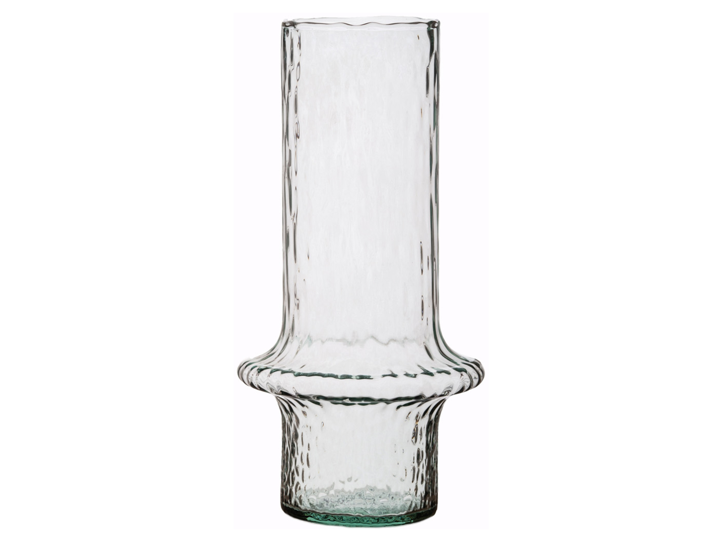 Wazon młotkowany szklany 31 cm transparentny